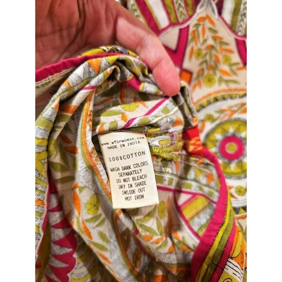 Tunic Women Medium Colorful 100% Cotton Made In India Sequin Slit Light - Picture 6 of 7